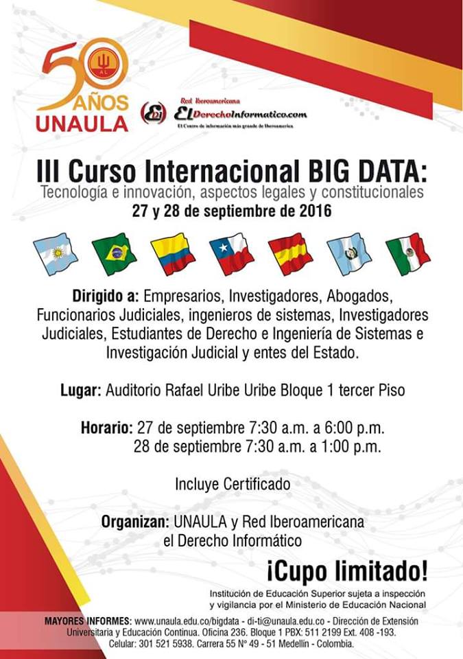 III Curso Internacional BIG DATA Tecnología e innovación, aspectos legales y constitucionales
